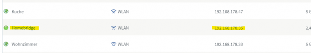 Fritzbox - Homebridge - Verbundene Geräte